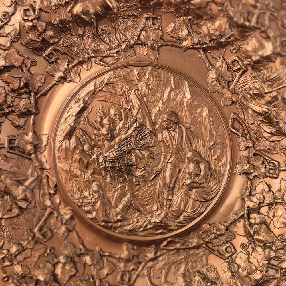 Repoussé Antiqued Copper Wall Plate 10